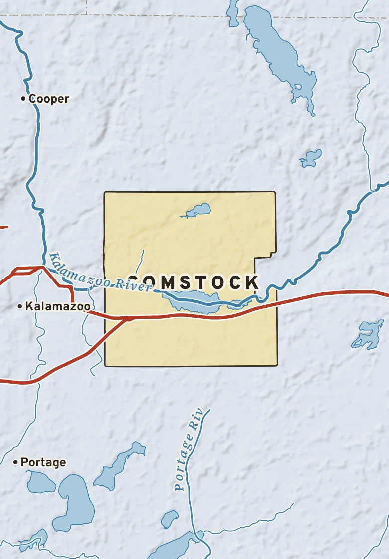 Atlas plate of Comstock, Michigan.