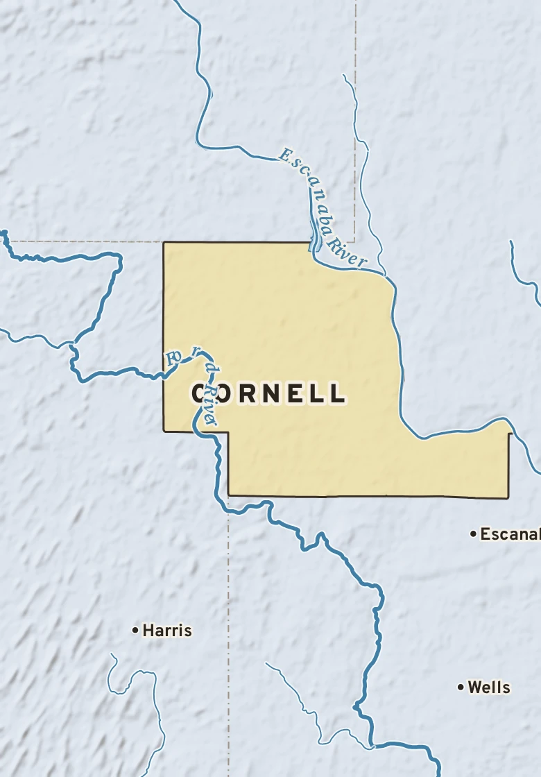 Atlas plate of Cornell, Michigan.