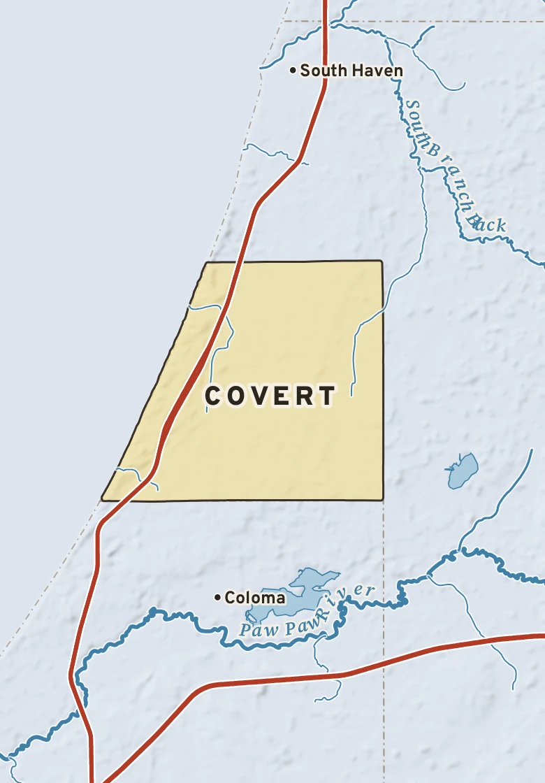 Atlas plate of Covert, Michigan.