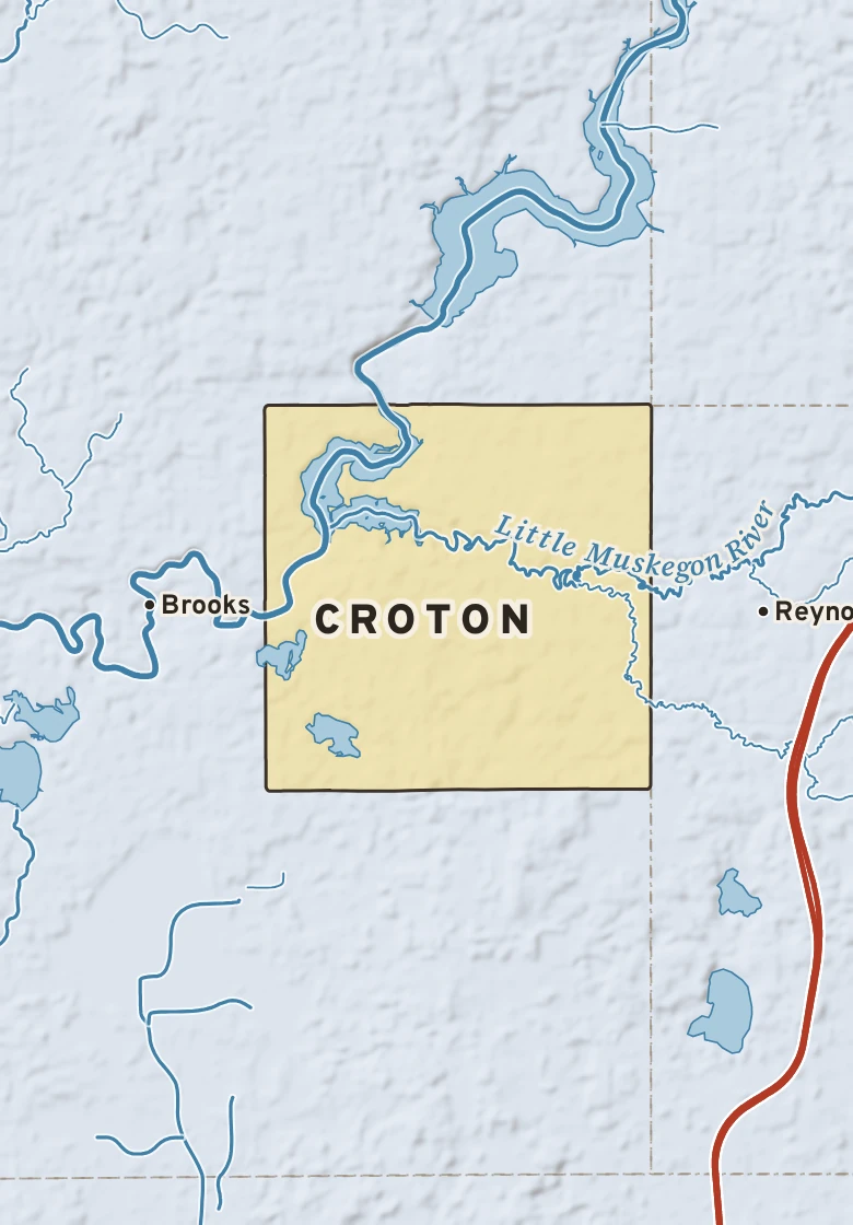 Atlas plate of Croton, Michigan.