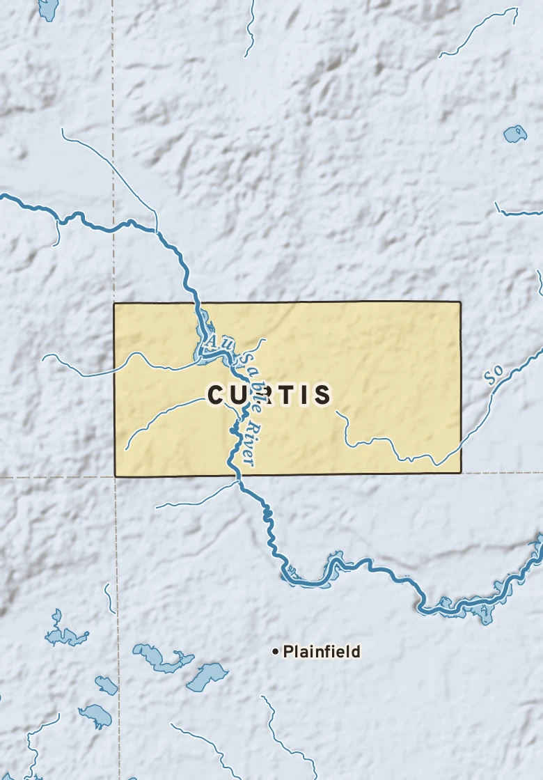 Atlas plate of Curtis, Michigan.