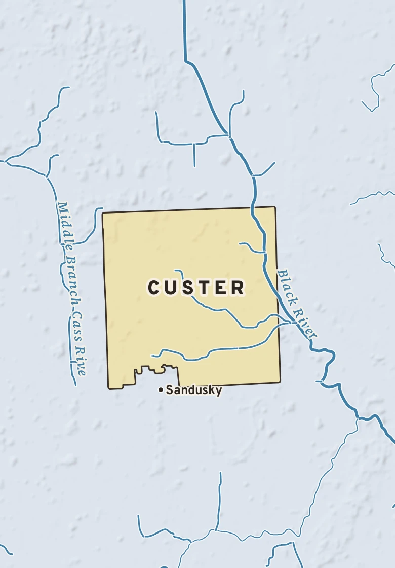 Atlas plate of Custer, Michigan.