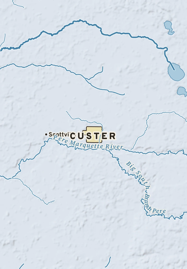 Atlas plate of Custer, Michigan.