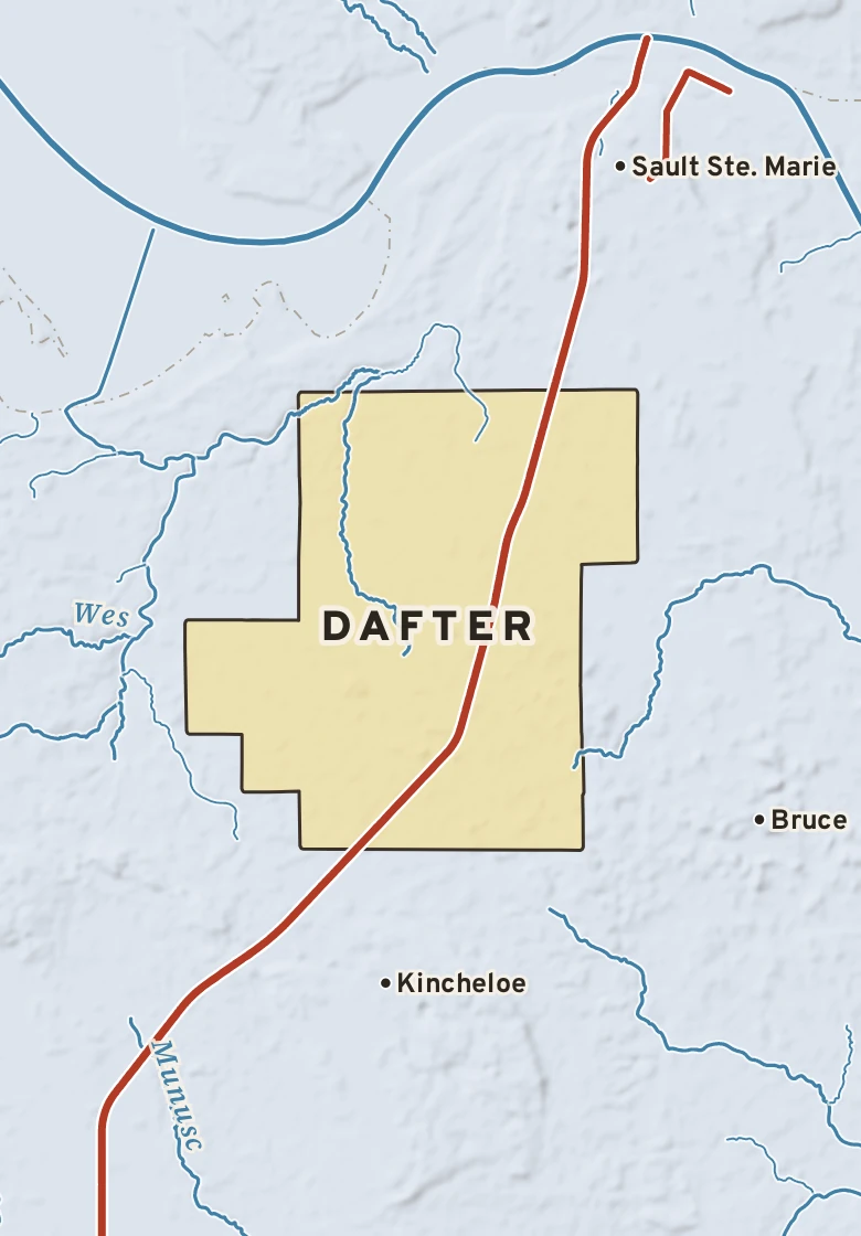 Atlas plate of Dafter, Michigan.