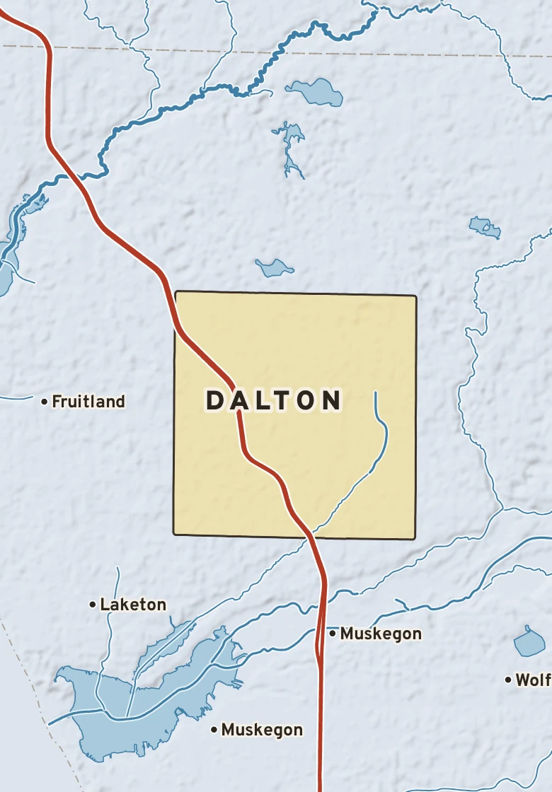 Atlas plate of Dalton, Michigan.