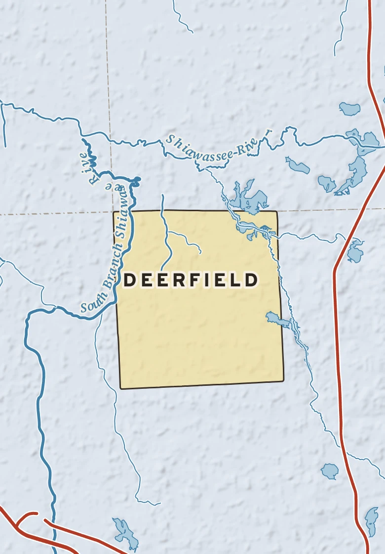 Atlas plate of Deerfield, Michigan.