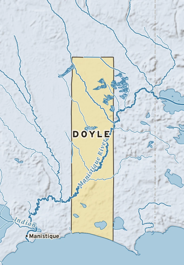 Atlas plate of Doyle, Michigan.