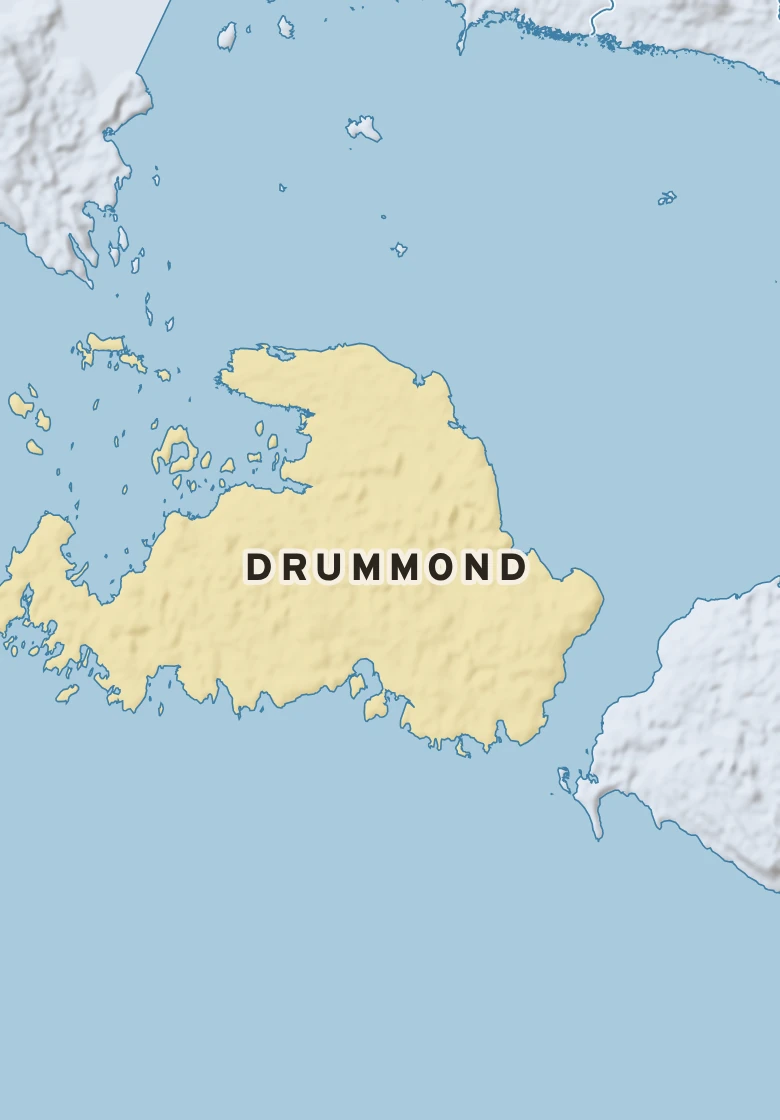 Atlas plate of Drummond, Michigan.