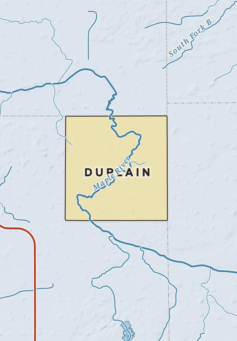 Atlas plate of Duplain, Michigan.