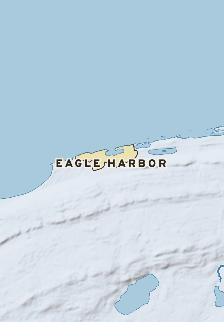 Atlas plate of Eagle Harbor, Michigan.