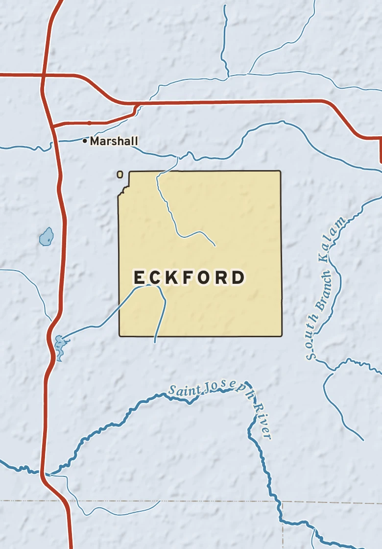 Atlas plate of Eckford, Michigan.