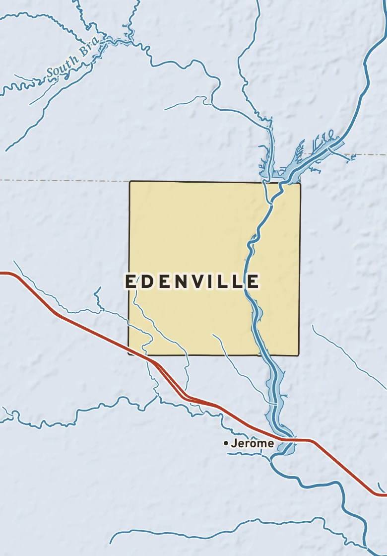 Atlas plate of Edenville, Michigan.