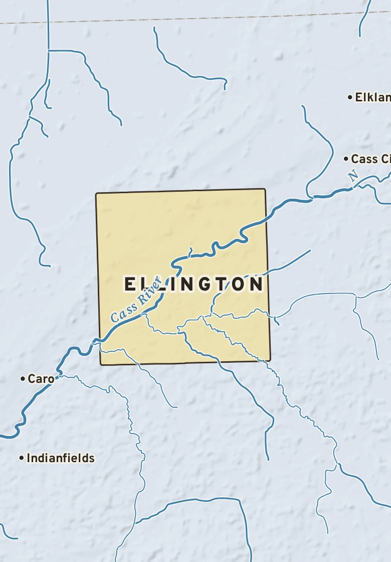 Atlas plate of Ellington, Michigan.