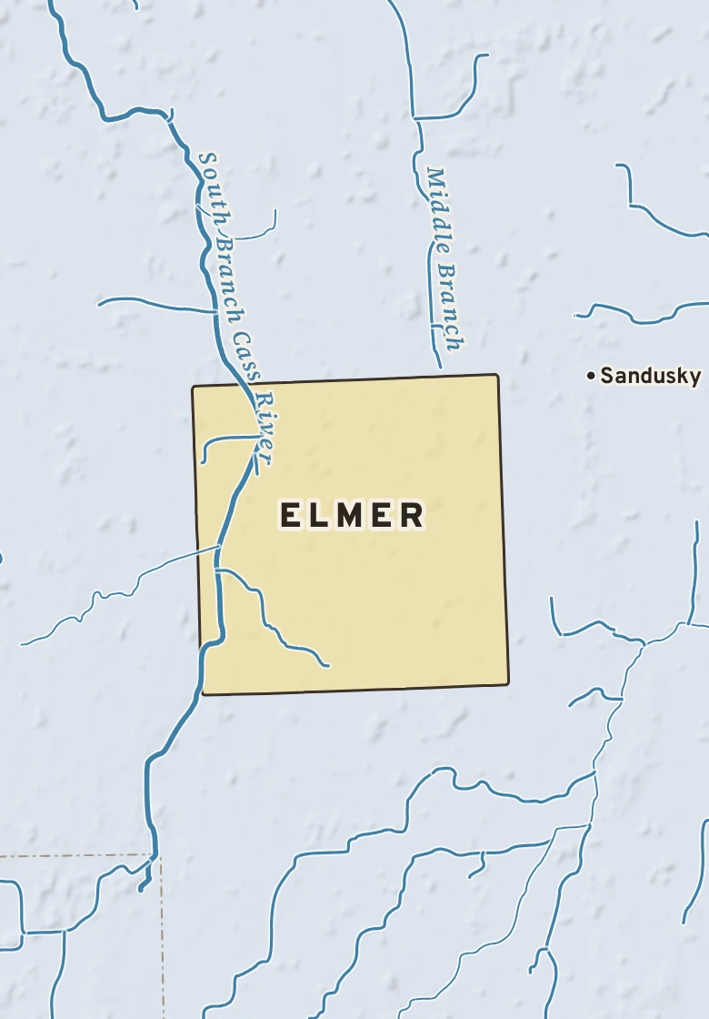 Atlas plate of Elmer, Michigan.