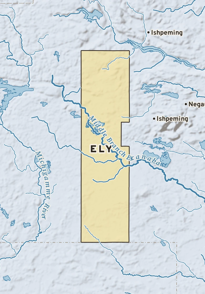 Atlas plate of Ely, Michigan.