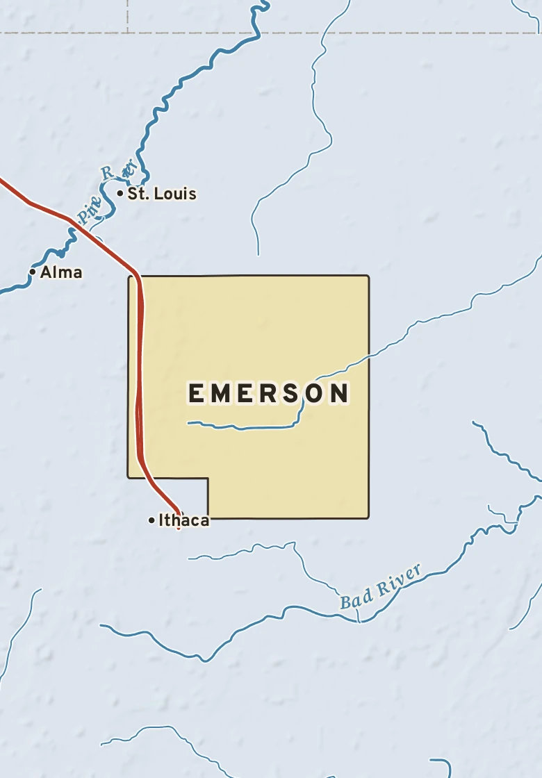 Atlas plate of Emerson, Michigan.