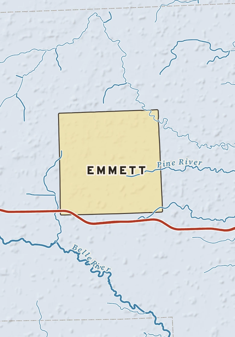 Atlas plate of Emmett, Michigan.