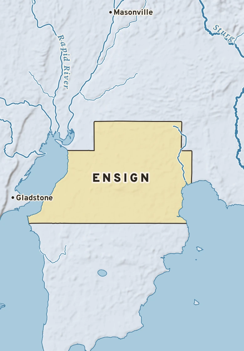Atlas plate of Ensign, Michigan.