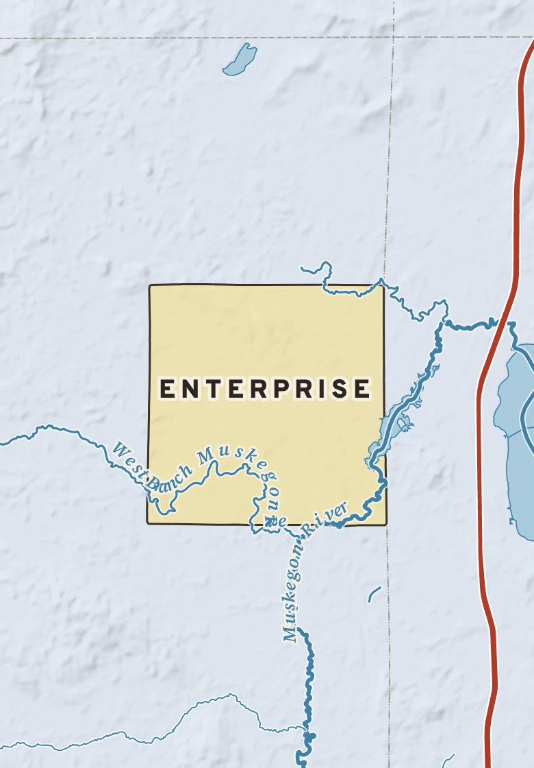 Atlas plate of Enterprise, Michigan.