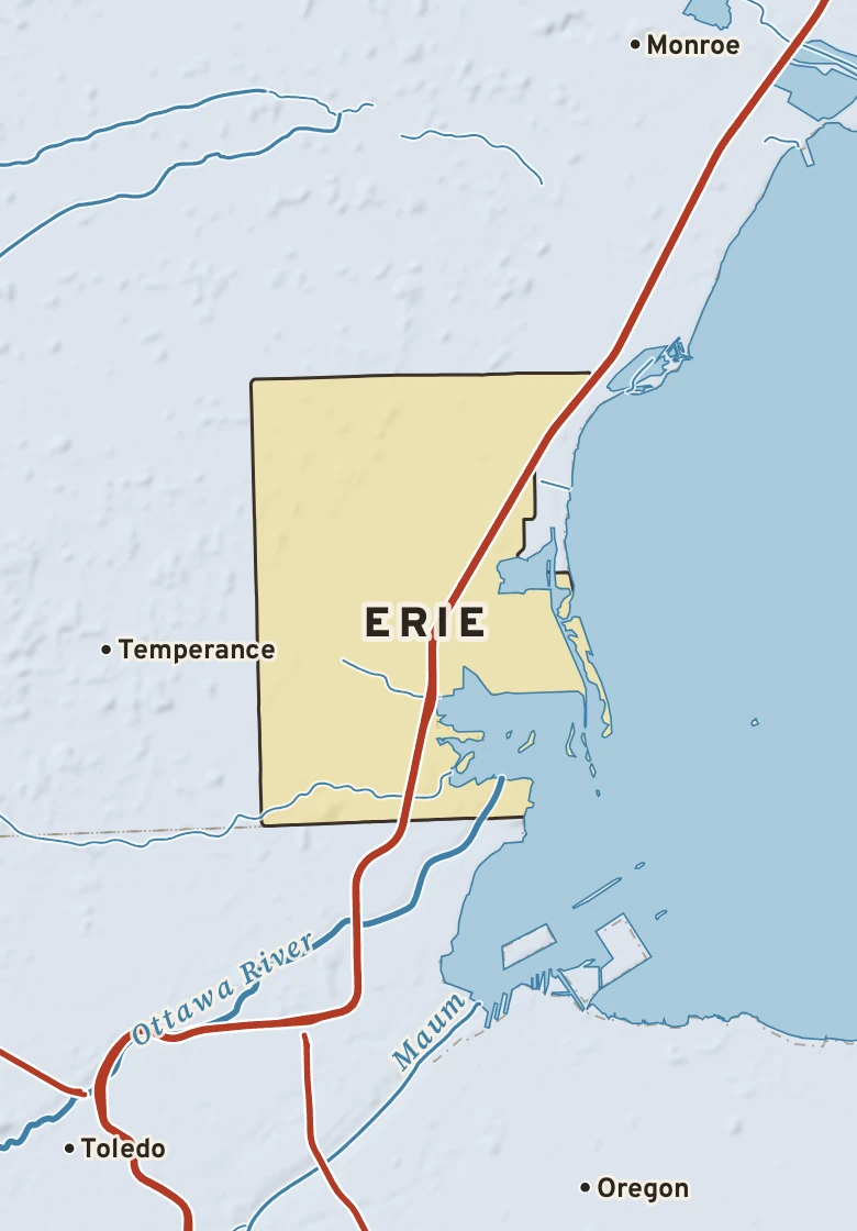 Atlas plate of Erie, Michigan.