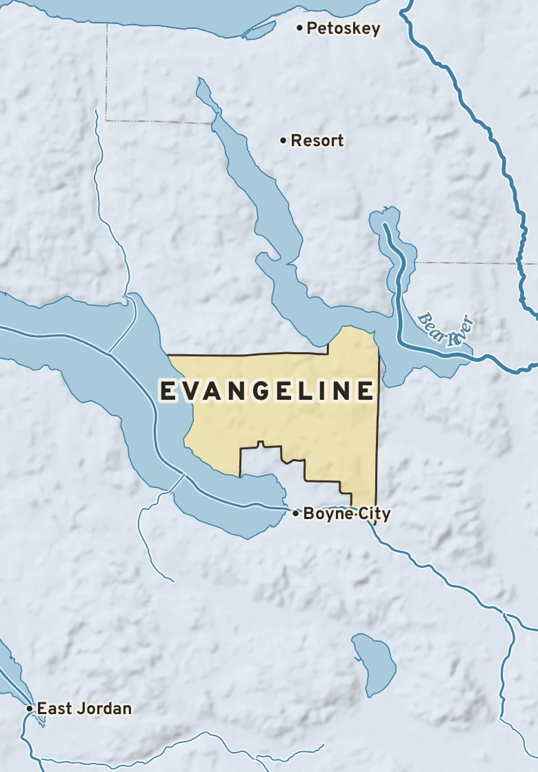 Atlas plate of Evangeline, Michigan.