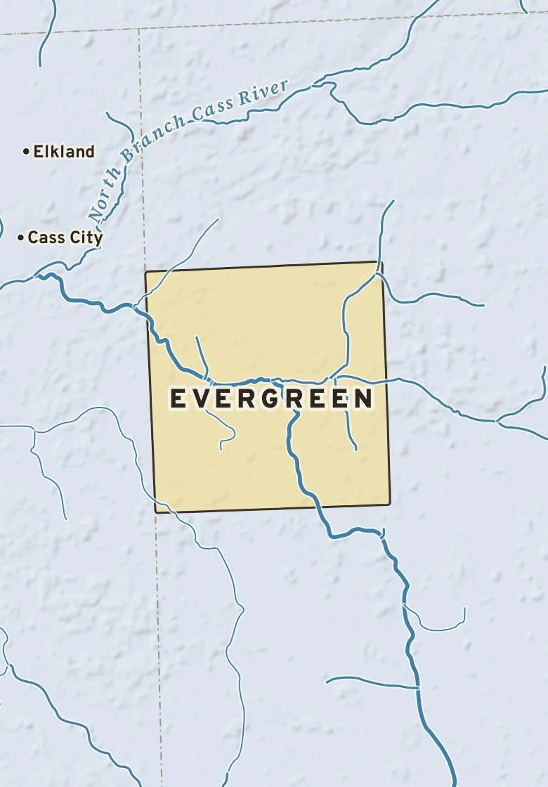 Atlas plate of Evergreen, Michigan.