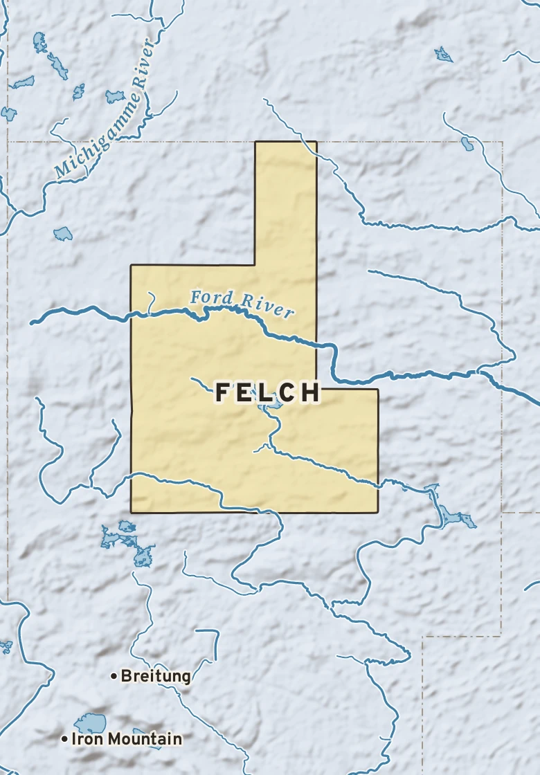 Atlas plate of Felch, Michigan.