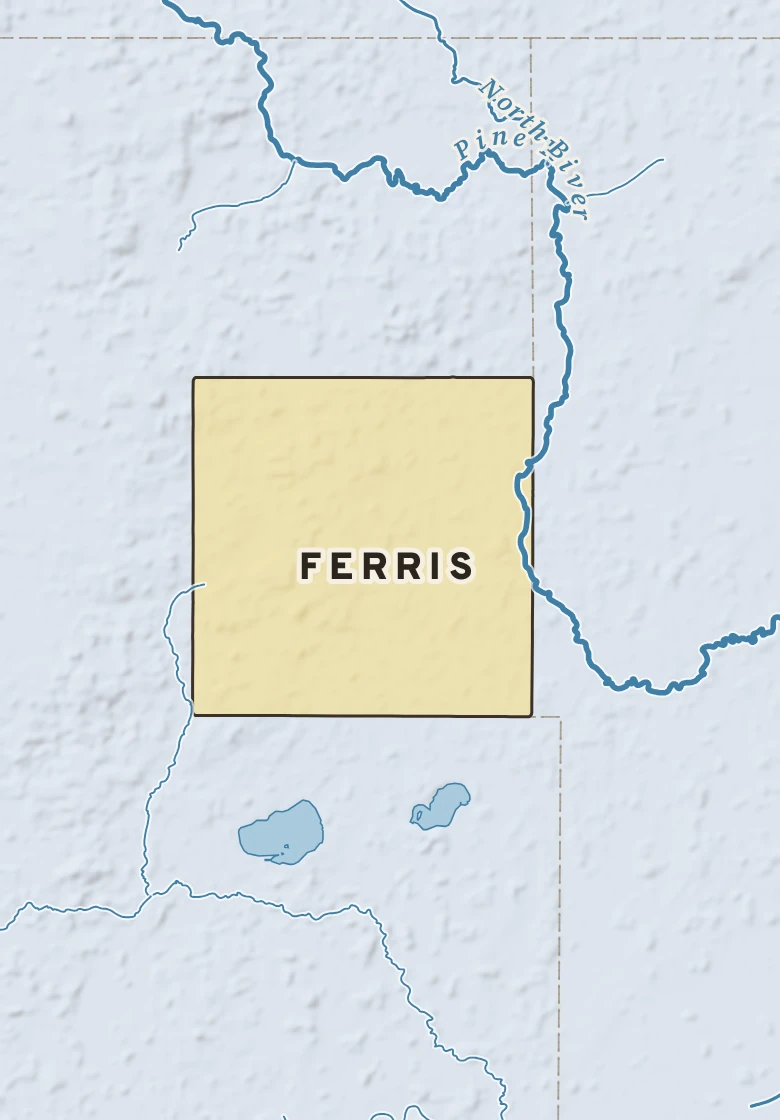 Atlas plate of Ferris, Michigan.