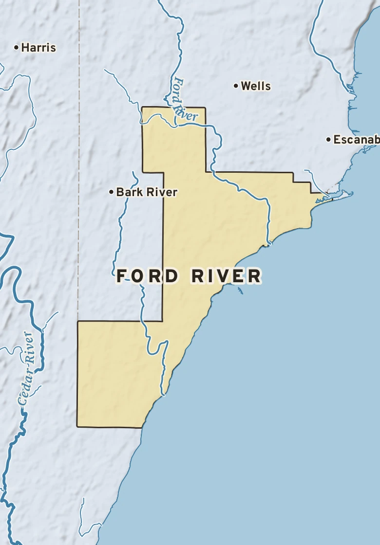 Atlas plate of Ford River, Michigan.