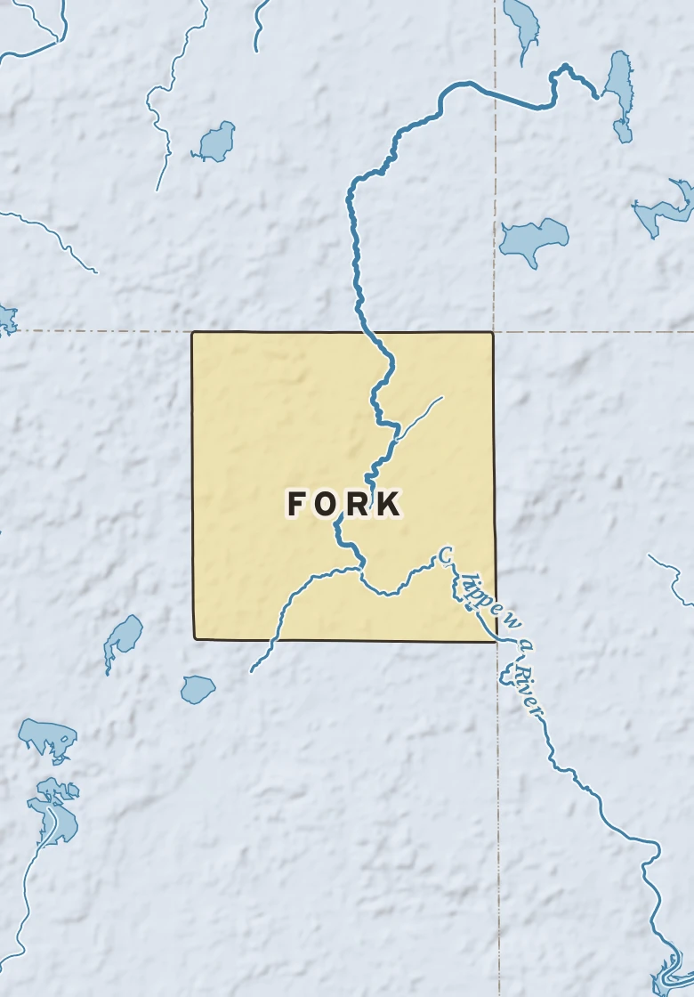 Atlas plate of Fork, Michigan.