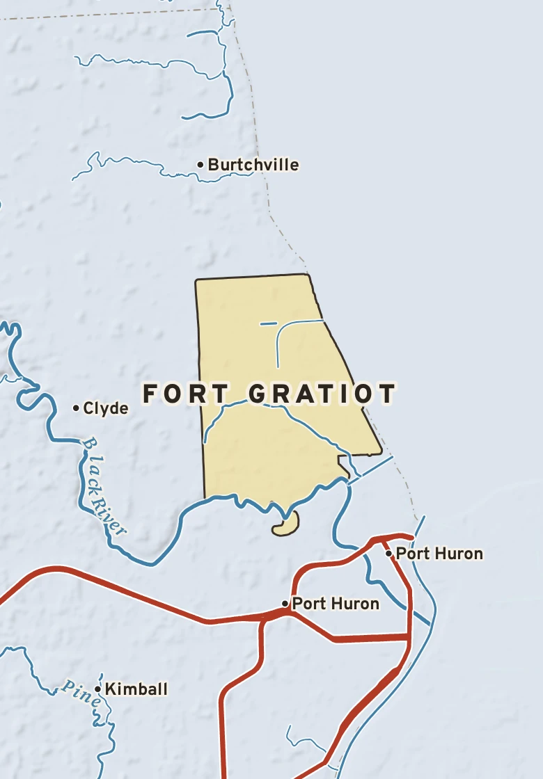 Atlas plate of Fort Gratiot, Michigan.