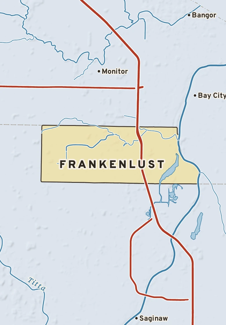 Atlas plate of Frankenlust, Michigan.