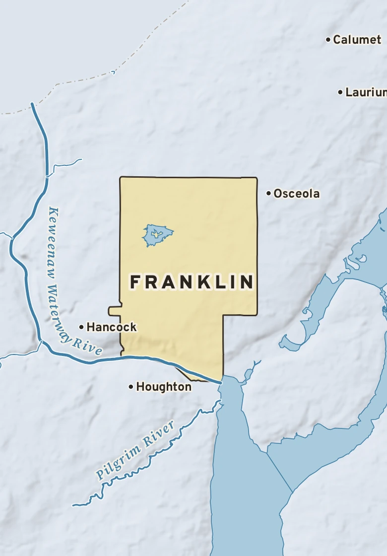Atlas plate of Franklin, Michigan.