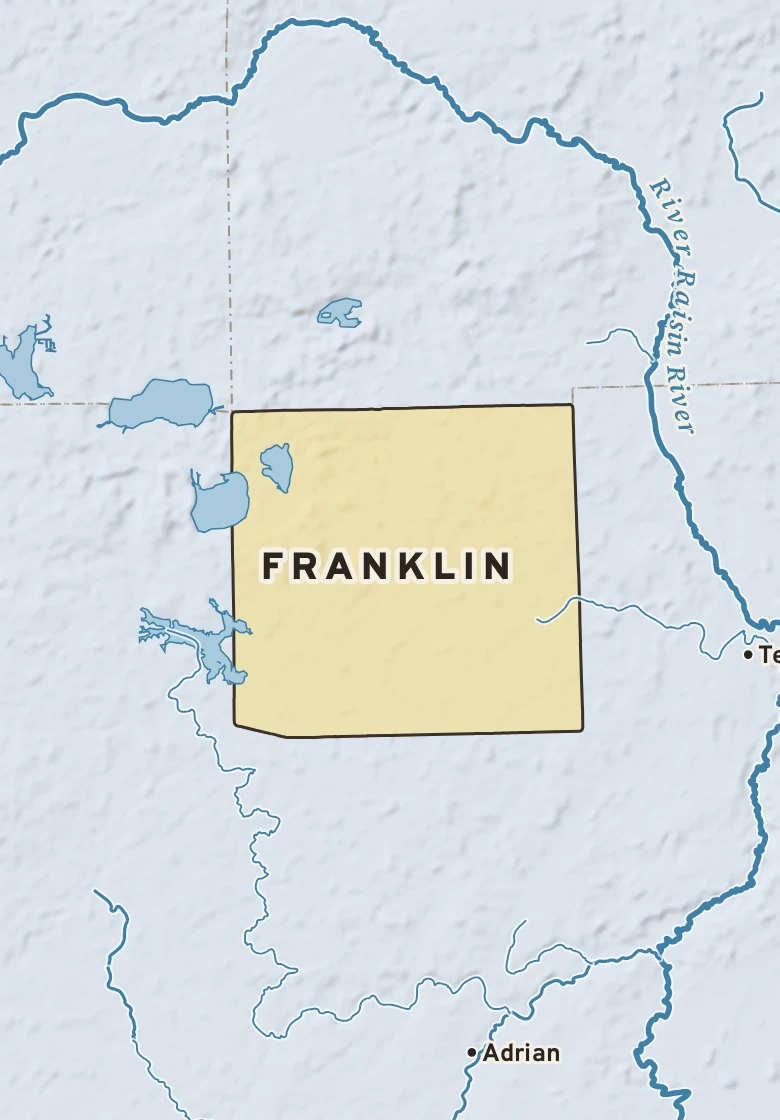 Atlas plate of Franklin, Michigan.