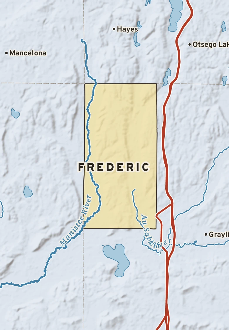 Atlas plate of Frederic, Michigan.
