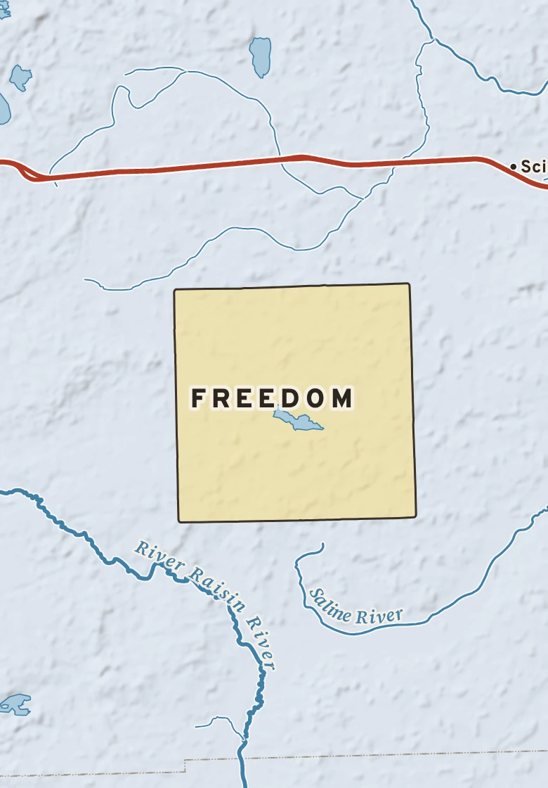 Atlas plate of Freedom, Michigan.