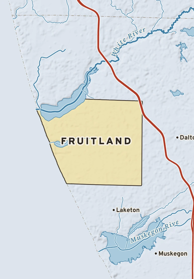 Atlas plate of Fruitland, Michigan.