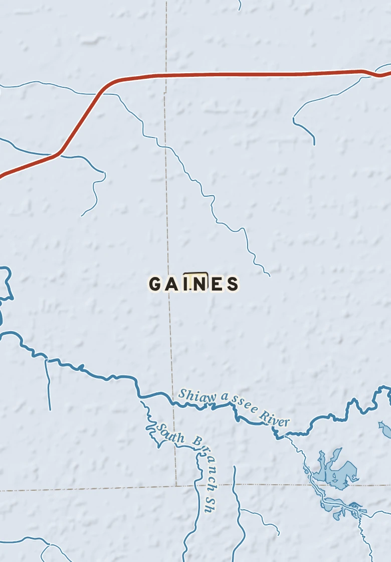 Atlas plate of Gaines, Michigan.