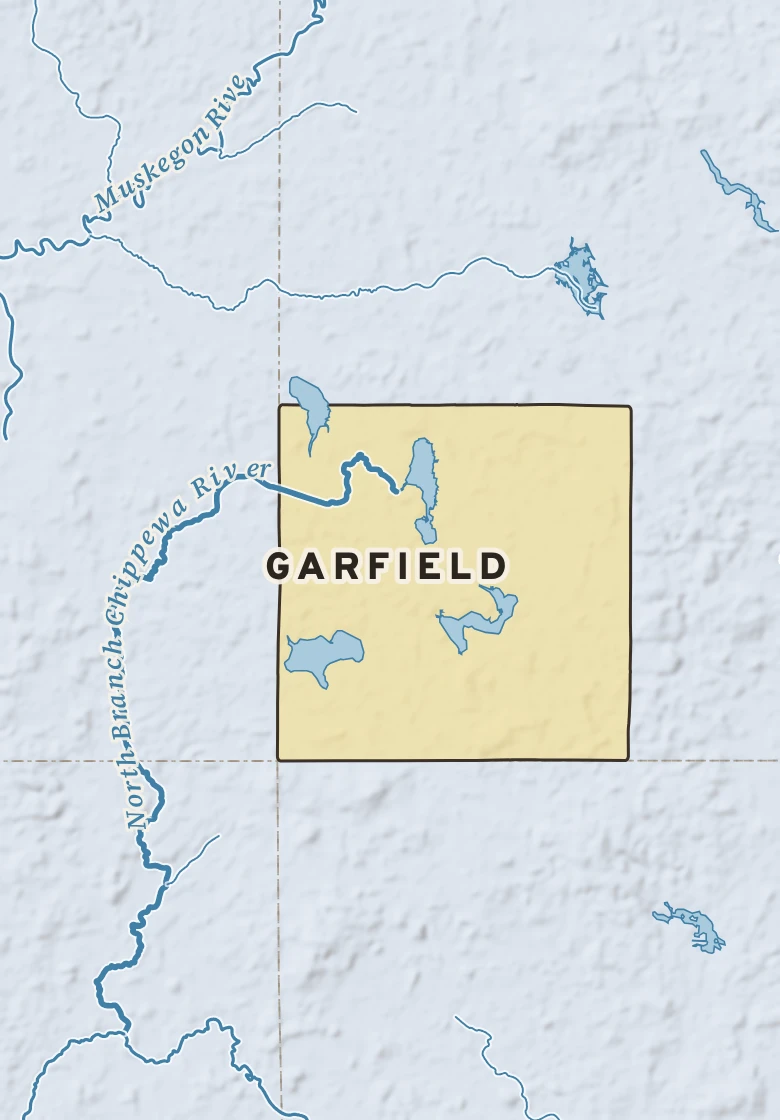 Atlas plate of Garfield, Michigan.