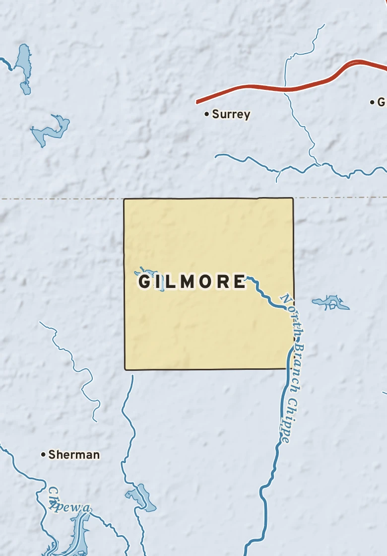 Atlas plate of Gilmore, Michigan.