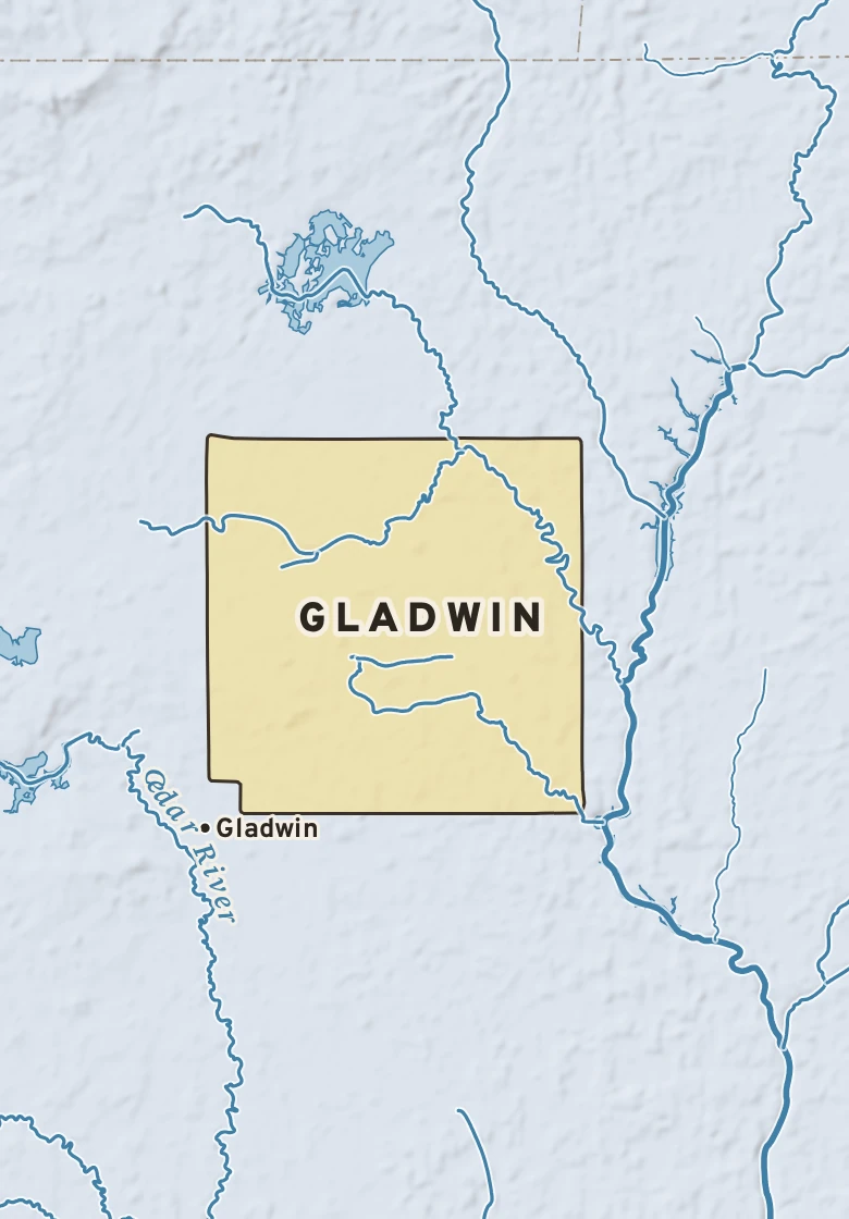Atlas plate of Gladwin, Michigan.