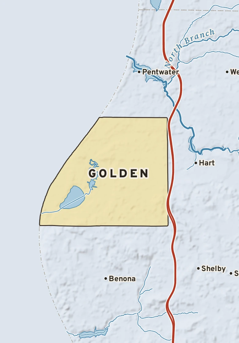 Atlas plate of Golden, Michigan.
