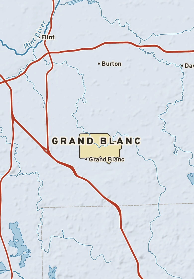 Atlas plate of Grand Blanc, Michigan.