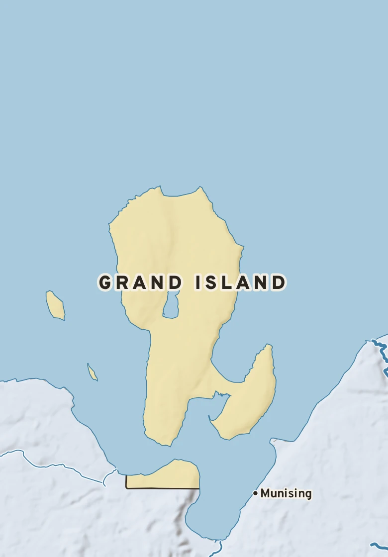 Atlas plate of Grand Island, Michigan.
