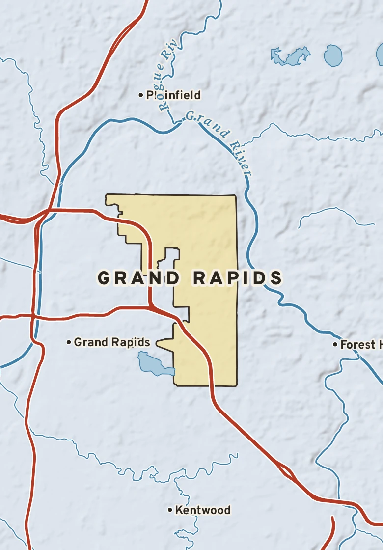 Atlas plate of Grand Rapids, Michigan.