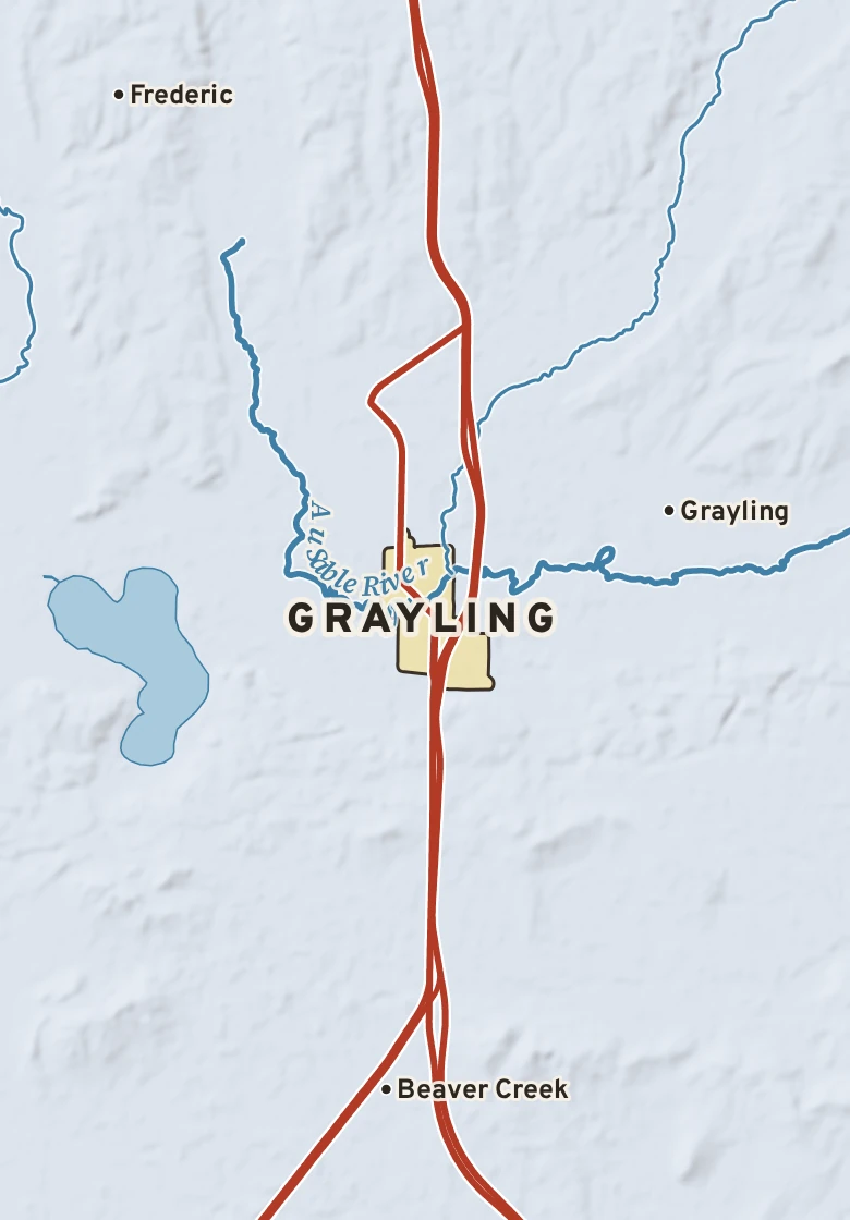 Atlas plate of Grayling, Michigan.