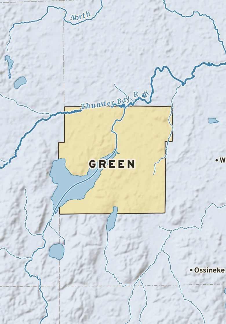 Atlas plate of Green, Michigan.