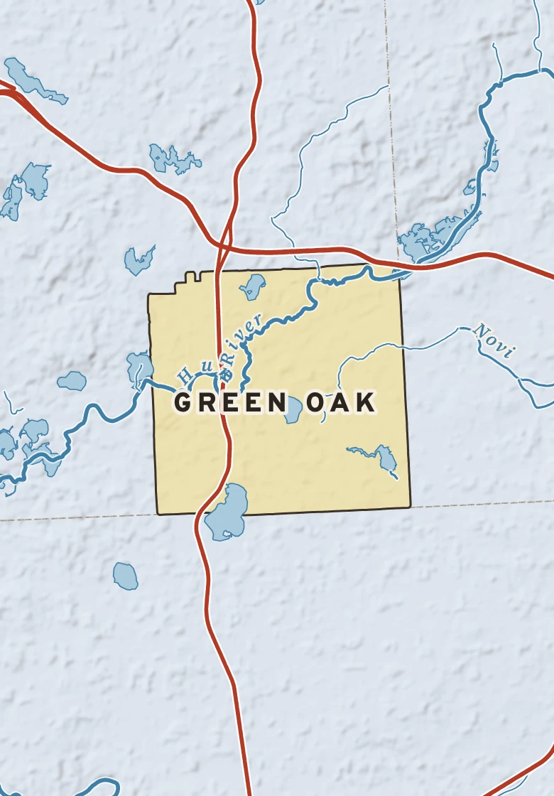 Atlas plate of Green Oak, Michigan.