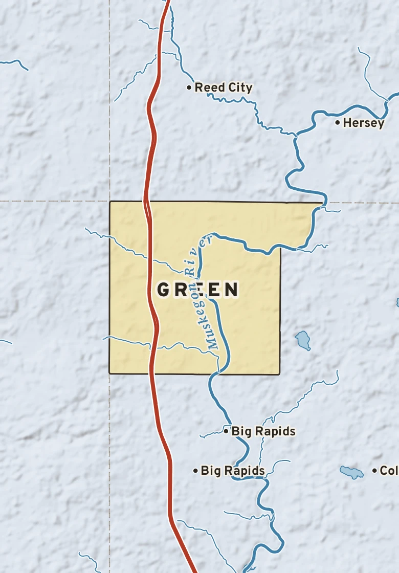 Atlas plate of Green, Michigan.