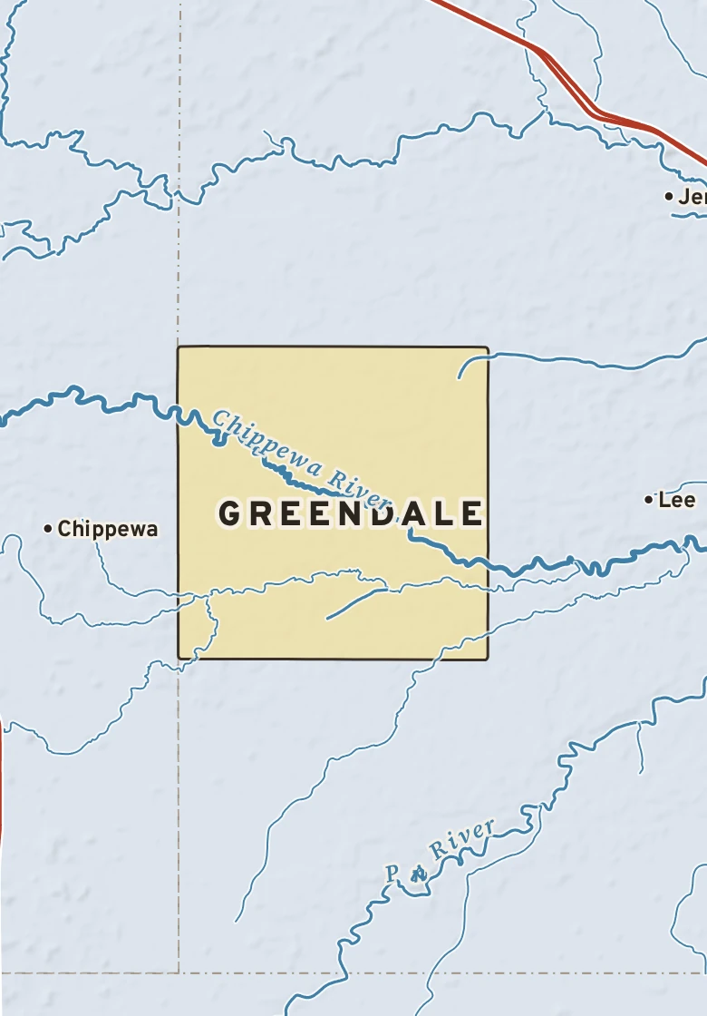 Atlas plate of Greendale, Michigan.